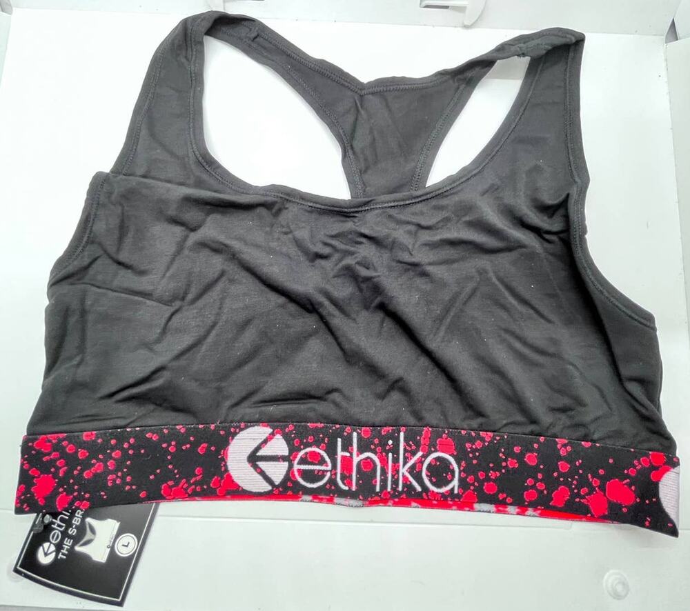 Ethika The S Bra | Sport Bra Women Size L | Ethika INFRARED SPLATTER | NEW